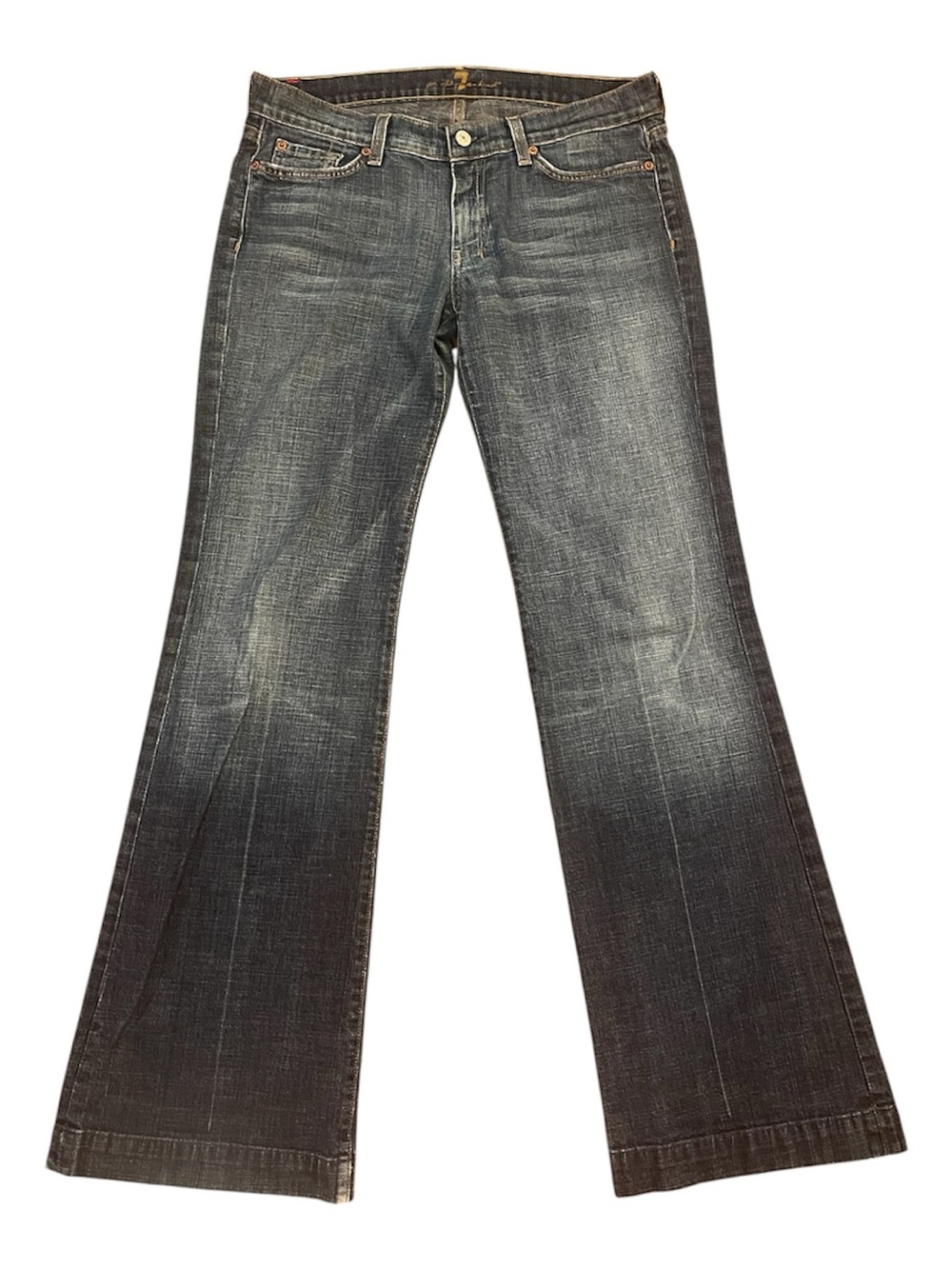 7 For All Mankind Dojo Low Rise Dark Blue Flare Jeans size 29